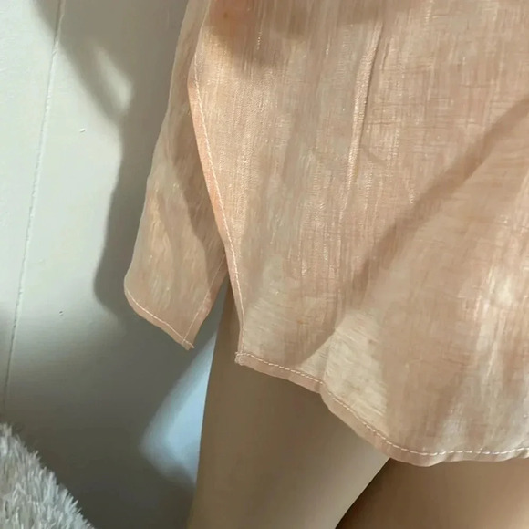 Lafayette 148 New York Peach Button-Up Blouse - Picture 10 of 16